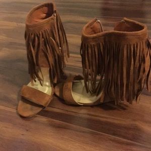 8.5 fringe booties  great condition